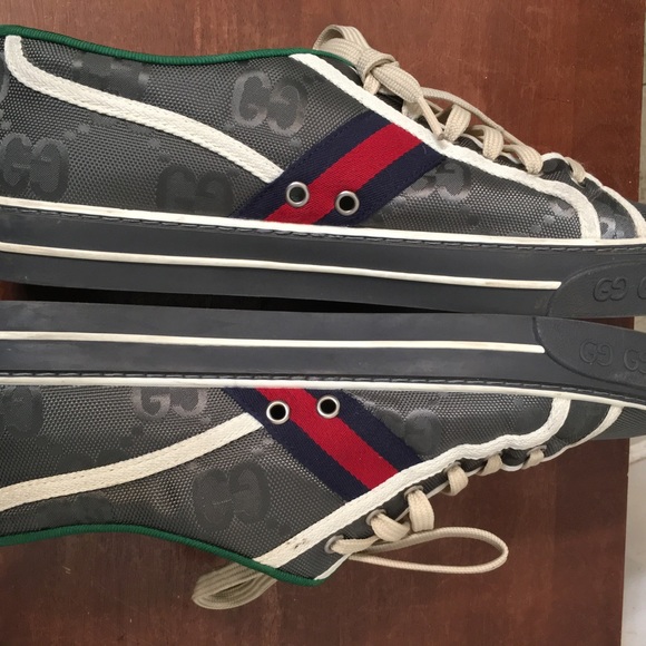 GUCCI GREY OFF THE GRID 'GUCCI TENNIS 1977' SNEAKERS - Picture 5 of 14